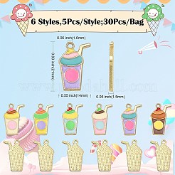 30шт 6 стиля подвески из сплава с эмалью&nbsp;ENAM-CJ0003-16