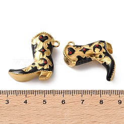 Anhänger aus emailliertem Edelstahl 304 mit Strasssteinen&nbsp;SA-L002-21G-02
