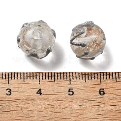 Светящиеся бусины лэмпворк из золота и песка ручной работы LAMP-V001-02