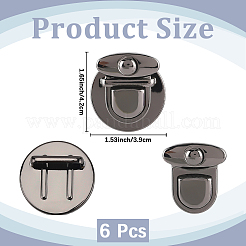 6 шт. плоские круглые застежки-защелки из сплава для сумок&nbsp;FIND-CP0003-23B