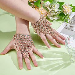 2шт латунный браслет-цепочка со стразами BJEW-ME0001-01G