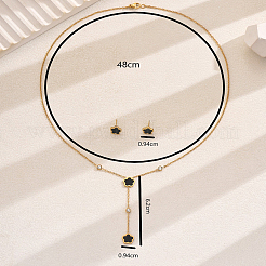 Комплект из 201 лариата со стразами из нержавеющей стали и серег-гвоздиков AO3608