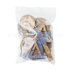 18шт 9 стиля подвески из прозрачной смолы и орехового дерева&nbsp;RESI-FS0001-78