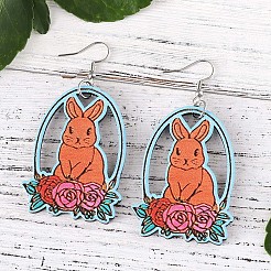 Пасхальные деревянные серьги-подвески&nbsp;FS-WGE0D87-01