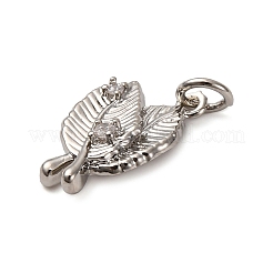 Латунные микропаве прозрачные подвески с фианитом&nbsp;KK-P308-81P