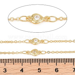 Chaînes à maillons en forme de cœur en zircone cubique transparente&nbsp;CHC-G016-04G
