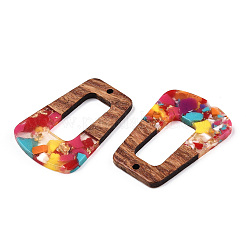Pendentifs en résine transparente et bois de noyer&nbsp;RESI-TAC0017-72-A07