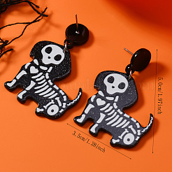 アクリルダングルスタンドピアス  プラチナ  犬  50x35mm&nbsp;AI3095-1