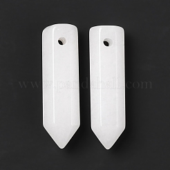 Pendentifs pointus jade blanc naturel&nbsp;G-D460-01V