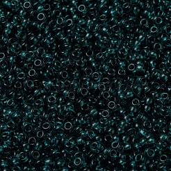 MIYUKIラウンドロカイユビーズ  日本製シードビーズ  （rr2406)透明なダークティール  8/0  3mm  穴：1mm  約2111~2277個/50g&nbsp;SEED-X0055-RR2406