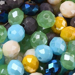 ガラスビーズ  多面カット  ロンデル  空色  8x6mm  穴：1mm  約145個/60g&nbsp;EGLA-A034-SM8mm-32