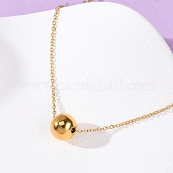 Женские ожерелья с круглыми подвесками из нержавеющей стали 304&nbsp;NJEW-K255-51G