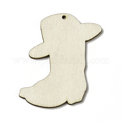 Большие подвески из осины с принтом на тему американского флага WOOD-G014-08