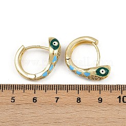 Латунные микро проложить серьги обруча кубического циркония EJEW-B146-02G-10