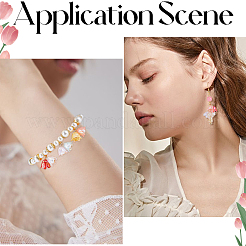 400 шт. 10-цветные 6-лепестковые акриловые колпачки для бусин с имитацией желе JACR-SC0001-01