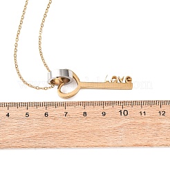 Женские кулоны-ключи любви из нержавеющей стали 304 NJEW-B149-03GP