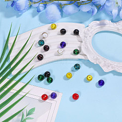 24шт 8 цвета прозрачные стеклянные бусины&nbsp;GLAA-CA0001-63