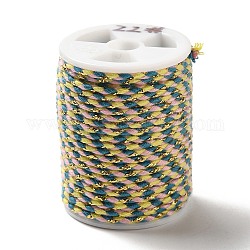 4重ポリコットンコード  手作りマクラメ綿ロープ  ひも壁掛け用植物ハンガー  diyクラフトストリング編み  ピンク  1.5mm  約4.3ヤード（4m）/ロール