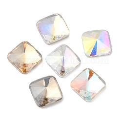 K5 cabujones de cristal de rhinestone, espalda y espalda planas, facetados, cuadrado, color mezclado, 10x10x4mm