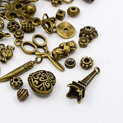 Collection de style tibétain, perles de formes mixtes et pendentifs en alliage, taille mixte, bronze antique, 2~50mm