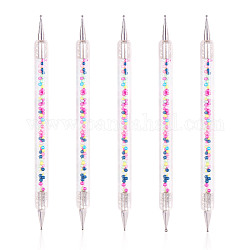 Herramientas de punteo dobles para el arte del clavo, bolígrafos de gel uv para uñas, colorido, 127~129x8mm, 5 PC / sistema