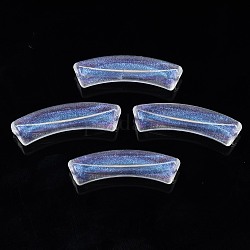 Transparente Acryl Perlen, Glitter Pulver, gebogenes Rohr, Transparent, 32x10x8 mm, Bohrung: 1.8 mm, ca. 345 Stk. / 500 g