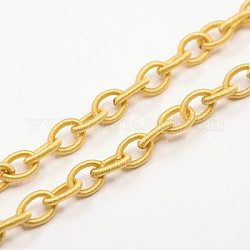Loop di catene portacavi in nylon fatti a mano, ovale, oro, 8~9x11~13x2mm, su 85 cm / strand, 33.5 pollice