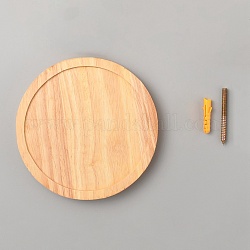 Rundes schwebendes Holzregal, mit Kunststoffdübel und Eisenschrauben, peachpuff, 150x18 mm