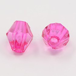 Superficie de corte de dos colores acrílicos transparentes, teñido, de color rosa oscuro, 6mm, agujero: 1 mm, aproximamente 5800 unidades / 500 g
