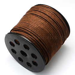 Cordones de gamuza sintética, encaje de imitación de gamuza, coco marrón, 2.7x1.5mm, alrededor de 27.34 yarda (25 m) / rollo