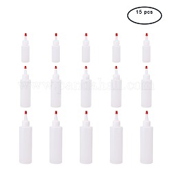 Bottiglie di colla in plastica pandahall elite, bianco, 78~147x29~45mm, Capacità: 30ml, 120ml, 180ml, 15 pc / set