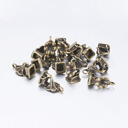 Tibetan Style Alloy Charms Pendants in Ancient Look, Lead Free & Nickel Free, Phonograph, Antique Bronze, 17x8x8mm, Hole: 2mm
