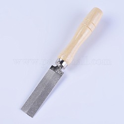 Алмазные стальные титановые пластины, с деревянной ручкой, цвет нержавеющей стали, 18.3x2.1 см
