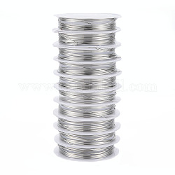 Round Copper Jewelry Wire, Platinum, 18 Gauge, 1mm, about 5.9 Feet(1.8m)/roll, 10 rolls/group