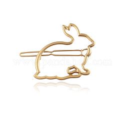 Forcina geometrica cava in lega di coniglio, dichiarazione titolare coda di cavallo, accessori per capelli per donne ragazze, oro, 45x41mm