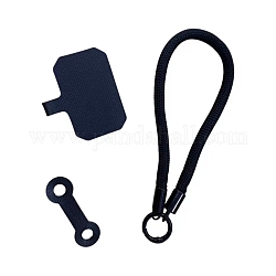Polyester Mobile Straps, Anti-lost Cell Phone Lanyards, with Zinc Alloy Finding, Mobile Decoration, Black, 30cm