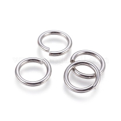 304 Edelstahl offenen Ringe springen, Edelstahl Farbe, 10 Gauge, 18x2.5 mm, Innendurchmesser: 13 mm, 120 Stück / Beutel