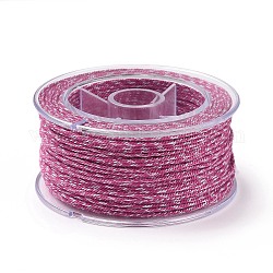 Cordón de algodón macramé, cuerda trenzada, con carrete de plástico, para colgar en la pared, artesanías, envoltorio de regalo, rosa vieja, 1.2mm, alrededor de 26.25 yarda (24 m) / rollo