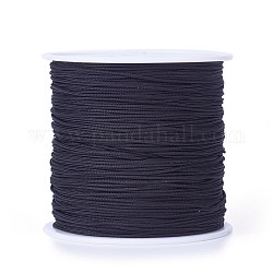 編み込みナイロン糸  ビーズジュエリー作りのための中国結びコードビーズコード  ブラック  0.8mm  約100ヤード/ロール