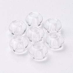 Perles européennes en verre, Perles avec un grand trou   , rondelle, clair, 15x10mm, Trou: 5mm