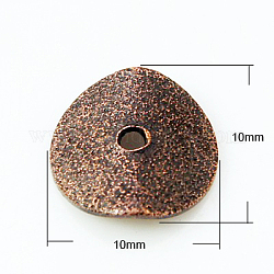 Alloy Wavy Spacer Beads, Twist, Red Copper, 10x10x0.5mm, Hole: 1mm