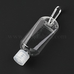 50ml Portable PETG Travel Bottles with Keychain, Leakproof Squeeze Bottles with Flip Caps, Clear, 14.5cm, Capacity: 50ml(1.69fl. oz)