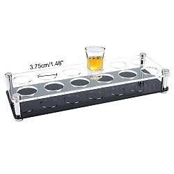 NBEADS 12-Shot Glass Tray Holder, Black Bar Acrylic Shot Glasses Holders Wine Glass Cup Serving Tray Cups Organizer Shot Glass Display for Party Bar Club, Hole: 1.48 Inch