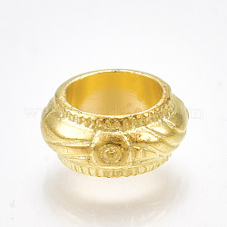 Ccb-Kunststoffperlen, Großloch perlen, Ring, golden, 10x5 mm, Bohrung: 6 mm