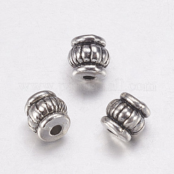 Perline in lega stile tibetano, cadmio & nichel &piombo libero, barile, argento antico, 5x5x5mm, Foro: 1.5 mm