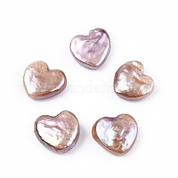 Perle di perle keshi barocche naturali, perle d'acqua dolce perla, Senza Buco, cuore, cardo, 11~13x10~11x3.5~5mm