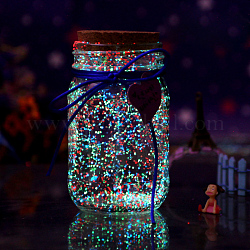 Leuchtende Wunschflasche aus Glas, Leuchten im Dunkeln, Sternenhimmel-Origami-Sternglas, schwebende Flasche für Zuhause, Schlafzimmer, Schreibtisch-Ornamente, Farbig, 75x125 mm