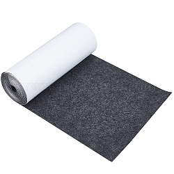 Autocollant en feutre de polyester, tissu auto-adhésif, rectangle, gris foncé, 25x0.1 cm, environ 4 m / bibone 