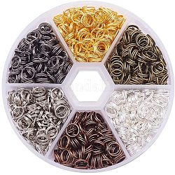 Eisen-Split-Ringsätze, Mischfarbe, 6x0.7 mm, ca. 5.3 mm Innendurchmesser, ca. 200 Stk. / Kasten