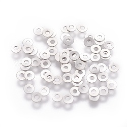 316 perline chirurgiche in acciaio inossidabile, ciambella / disco pi, 3x0.2mm, Foro: 1 mm